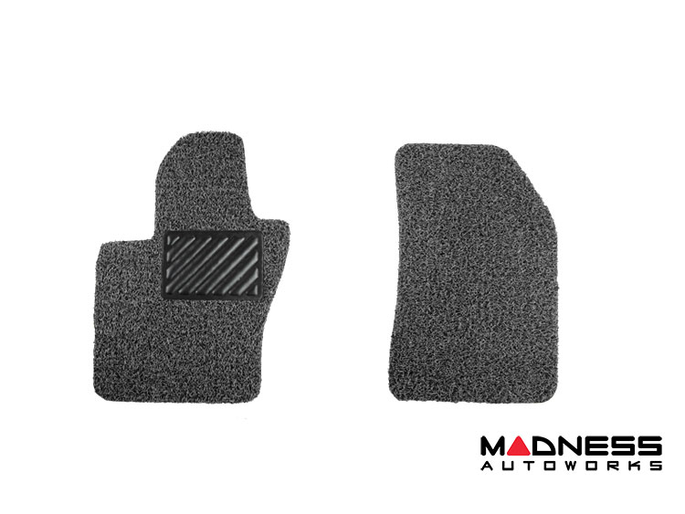 Alfa Romeo Tonale Floor Mats - All Weather - Rubber Woven Carpet - Front Set - Black + Grey 